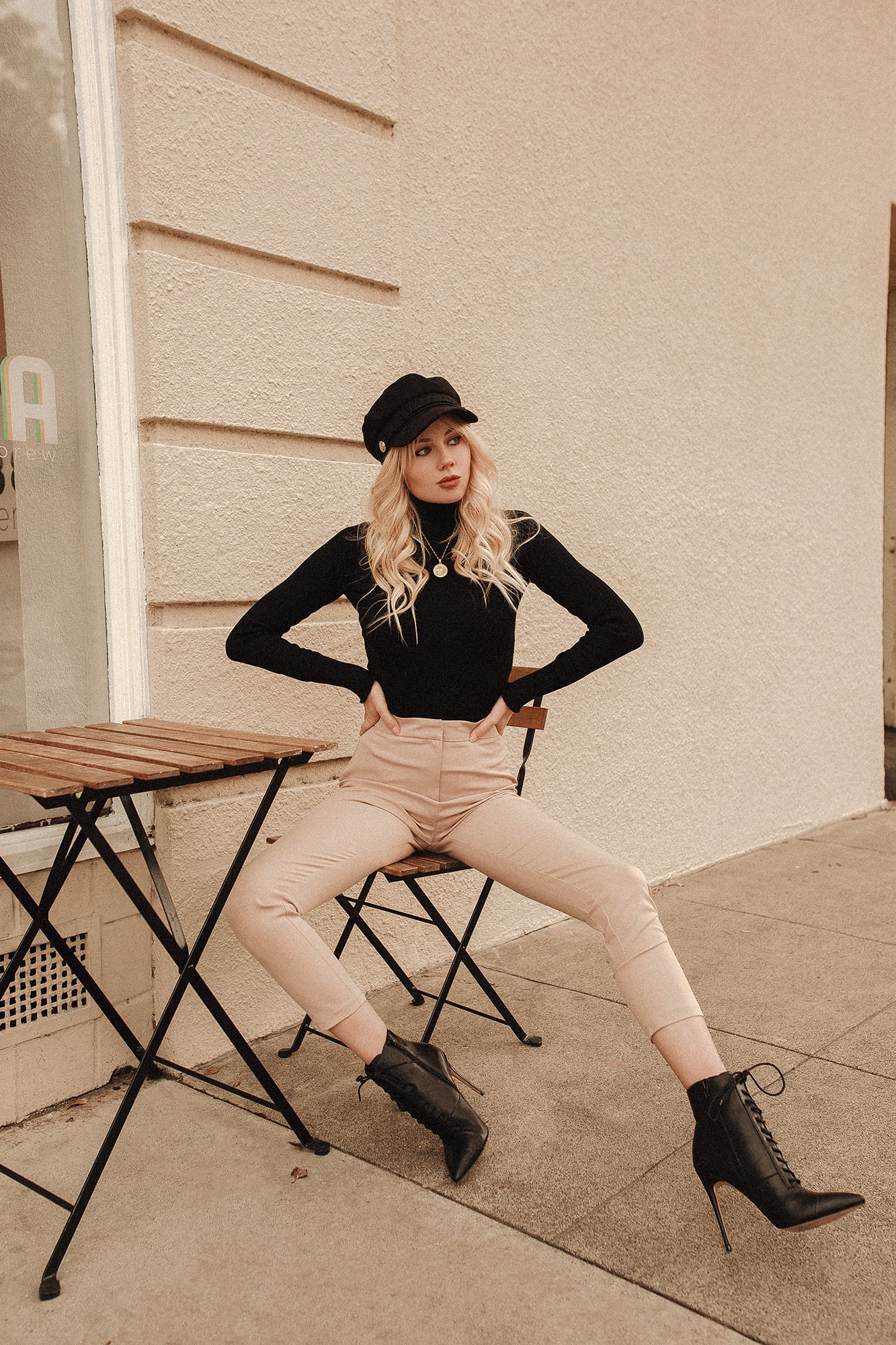 Shop Sarah Loven Beige Trousers