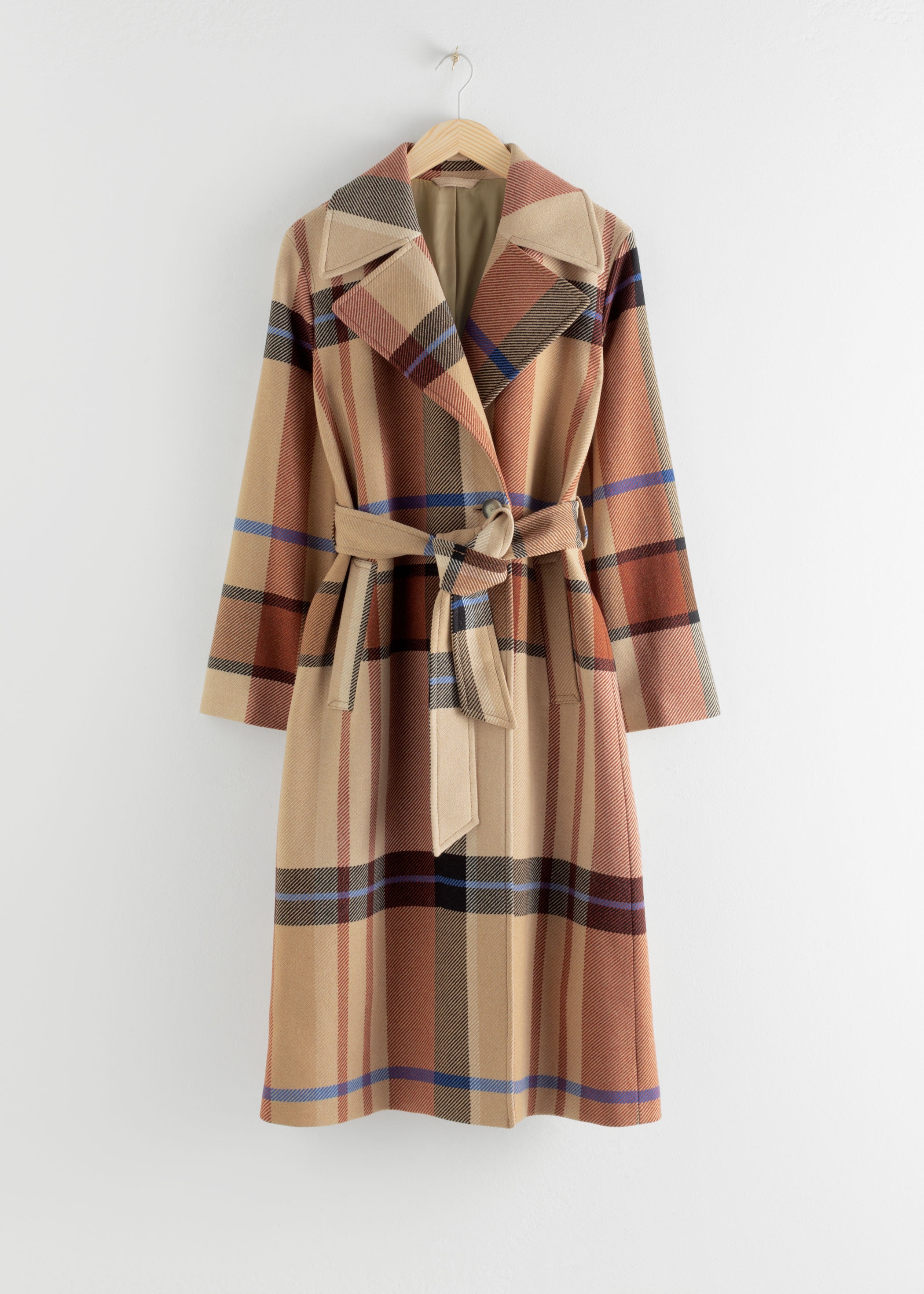 & Other Stories Plaid Trench Coat